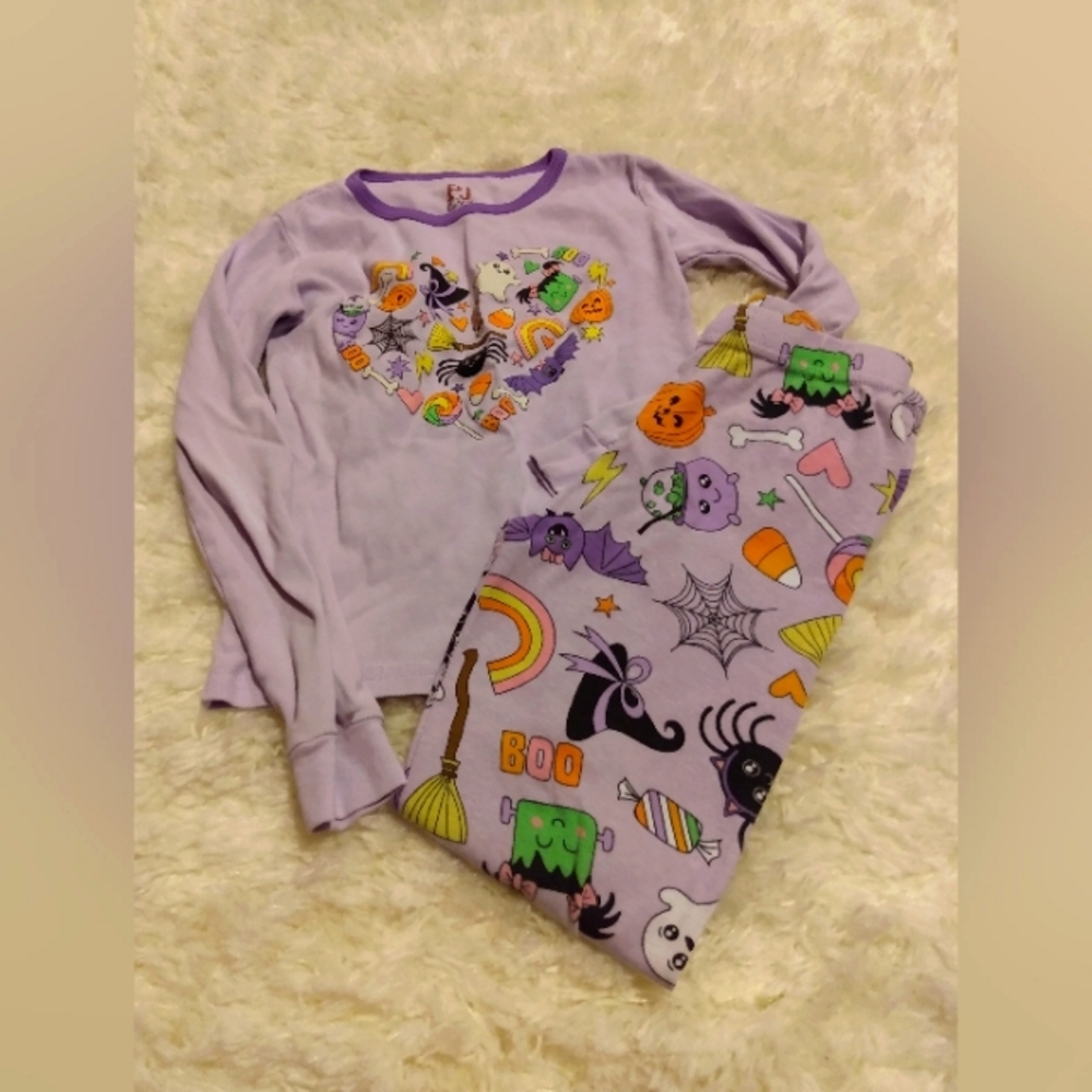 The Children's Place Lavender Halloween PJ Set with Playful Prints